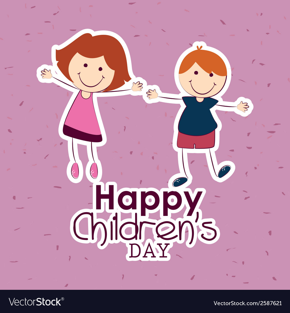 Abstract children day text on a special Royalty Free Vector