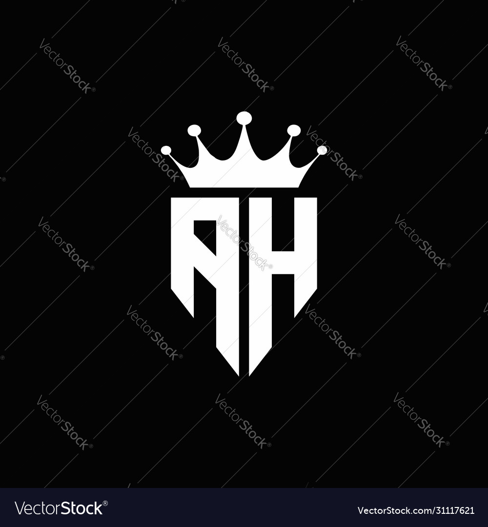 Ah logo monogram emblem style with crown shape Vector Image