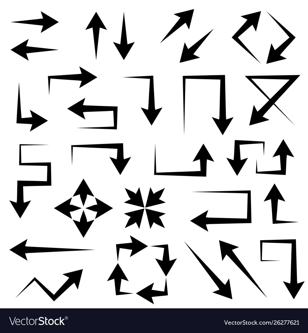 Arrows set simple web signs