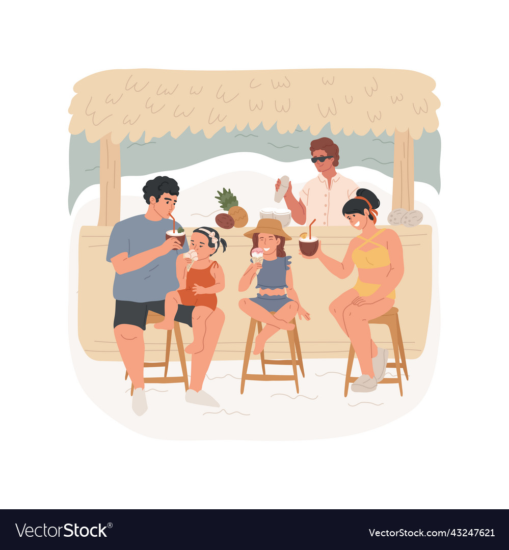 Beach bar isolated cartoon