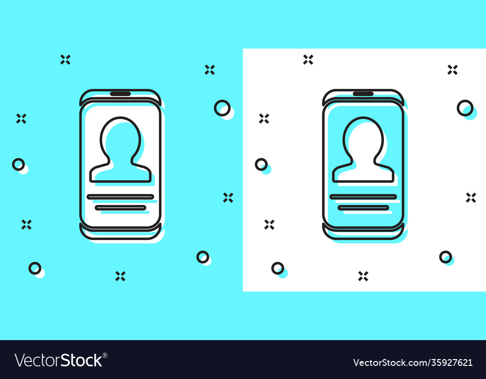 Black line mobile with resume icon isolated Vector Image