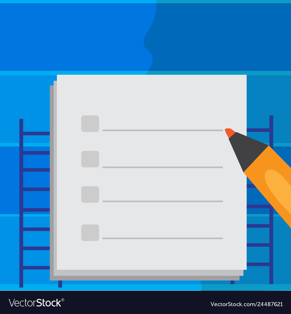 Blank checklist sheet piling with tick box vector image Blank checklist sheet piling with tick box