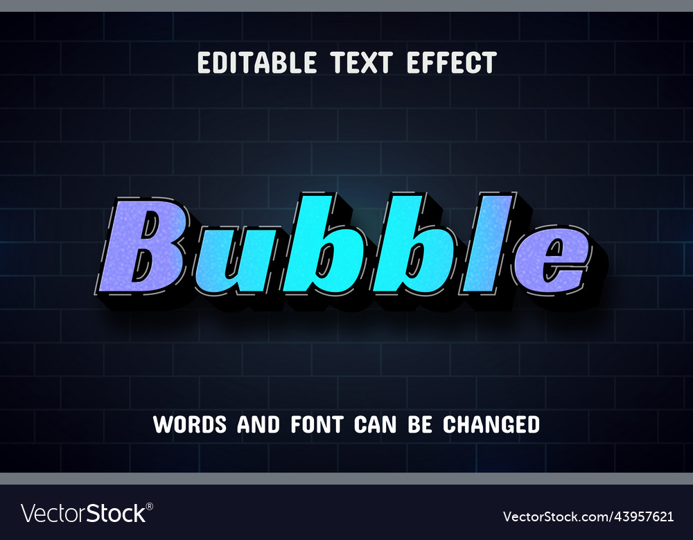 Bubble text - neon style effect vector image Bubble text - neon style effect