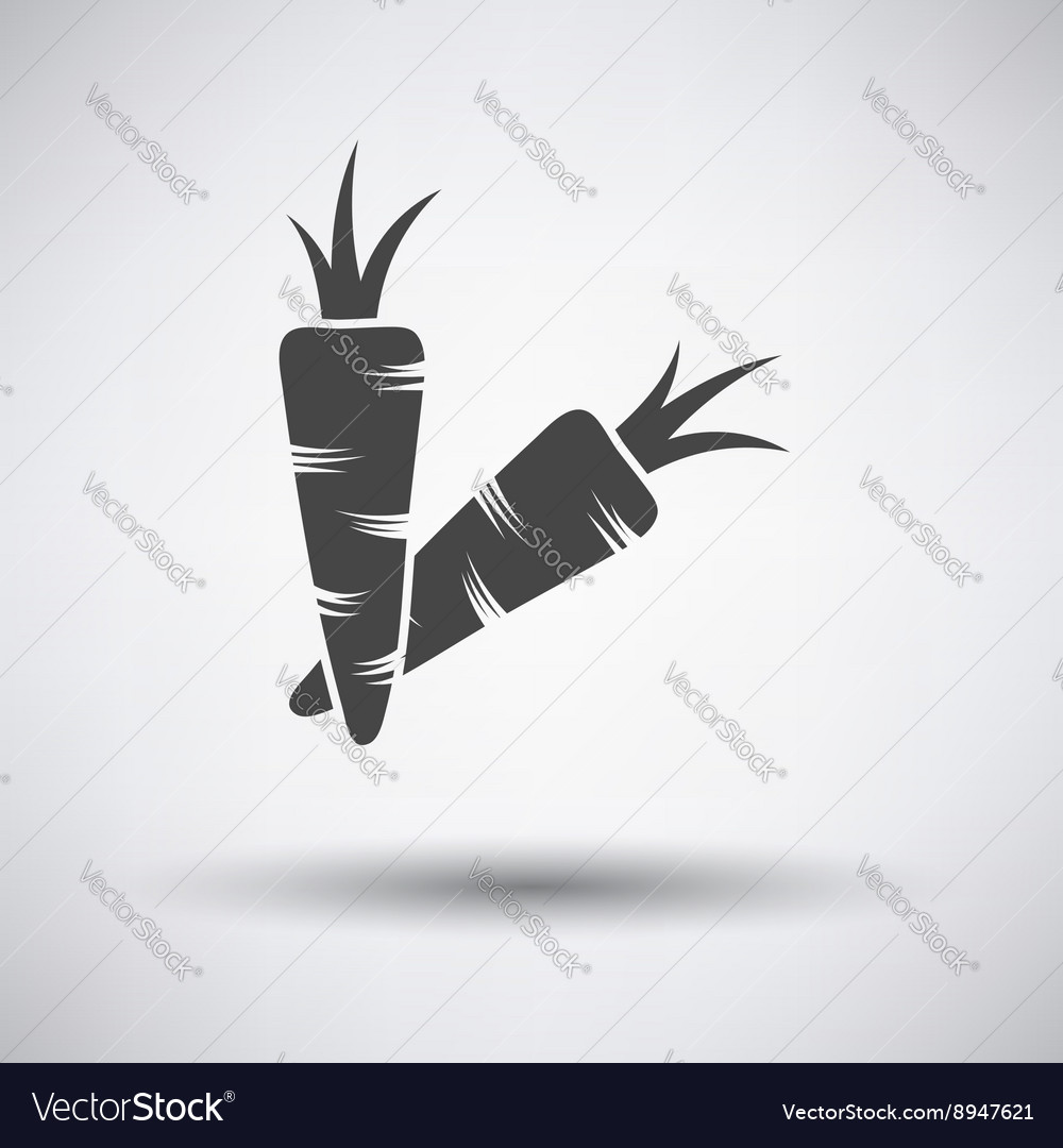 Carrot icon on gray background Royalty Free Vector Image