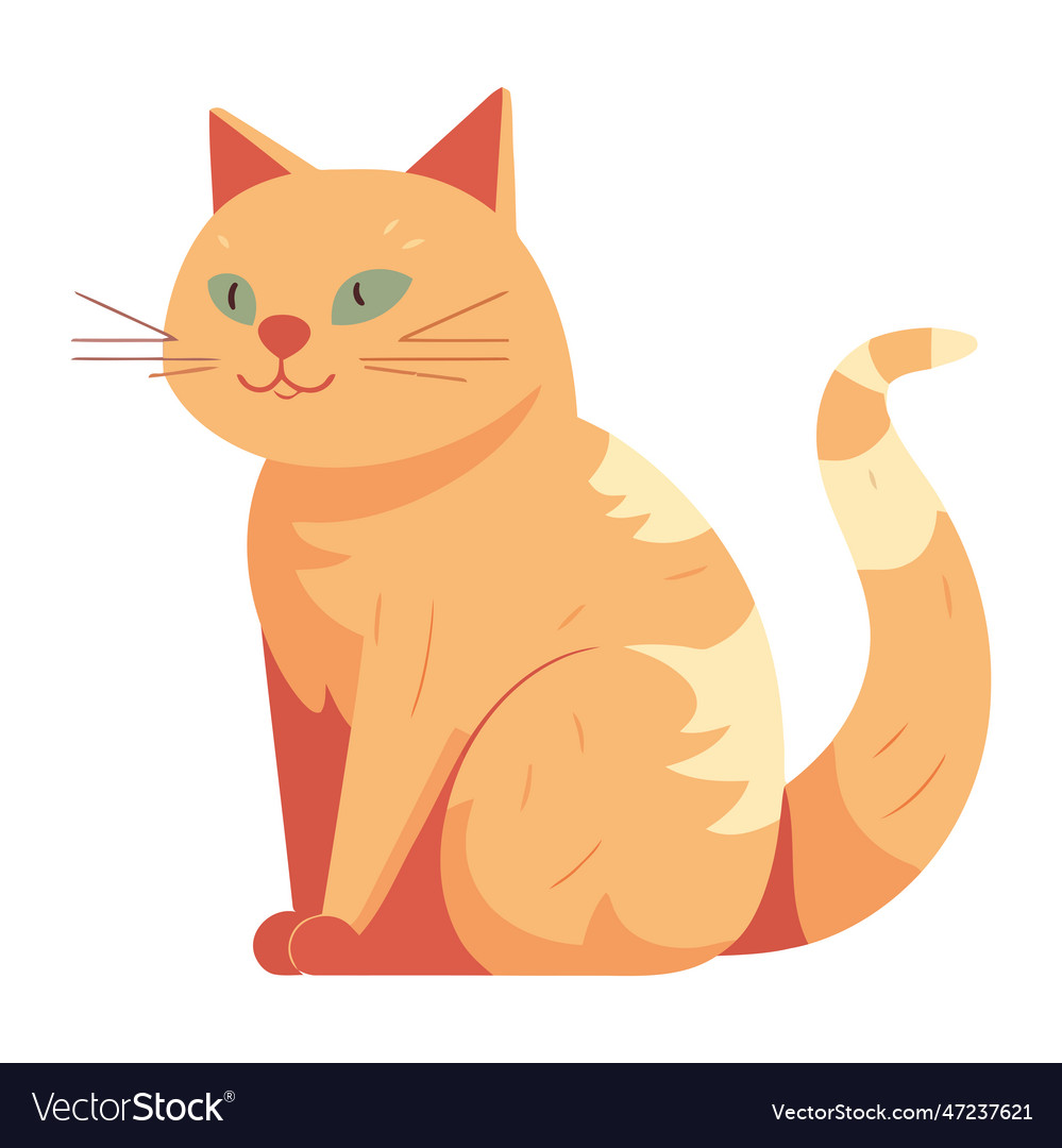 Cute kitten sitting a loveable mascot Royalty Free Vector