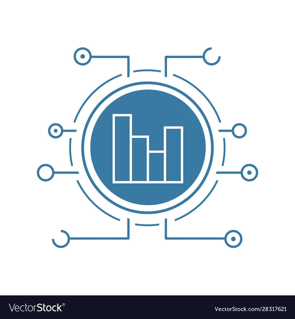 Digital charts flat linear long shadow icon