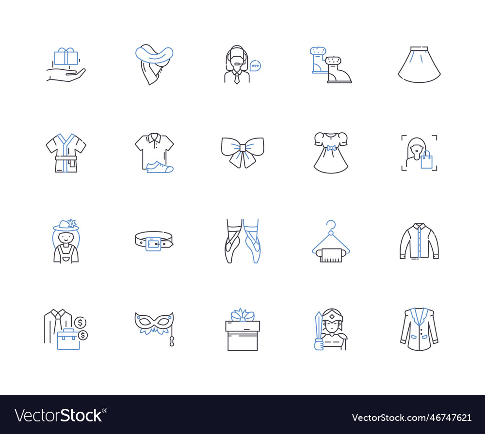 Fashion outline icons collection clothing Vector Image