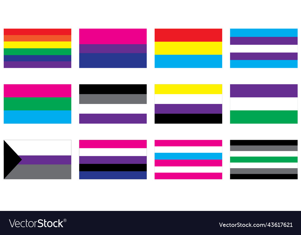 Flags Of Sexual Identity Symbol For Gay Royalty Free Vector