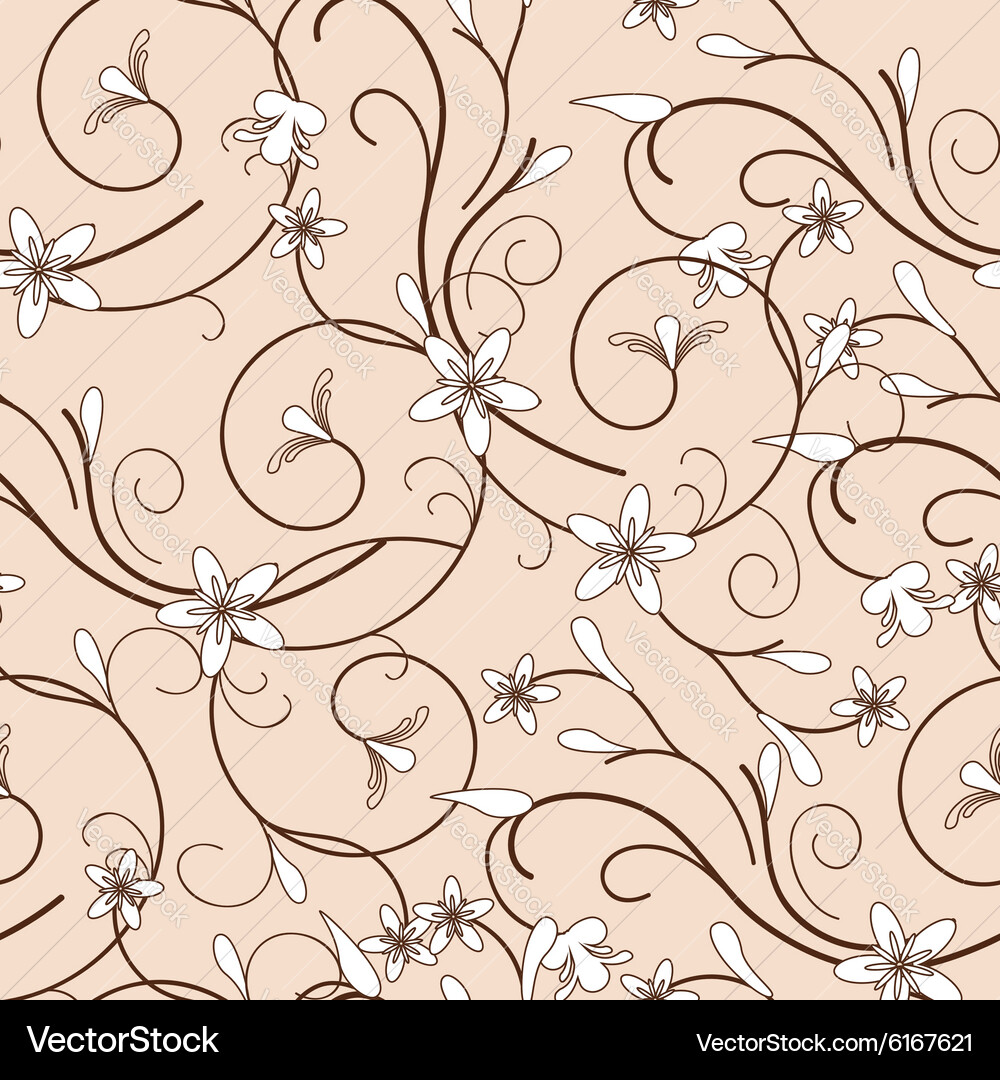 Floral Swirl Seamless Pattern Royalty Free Vector Image