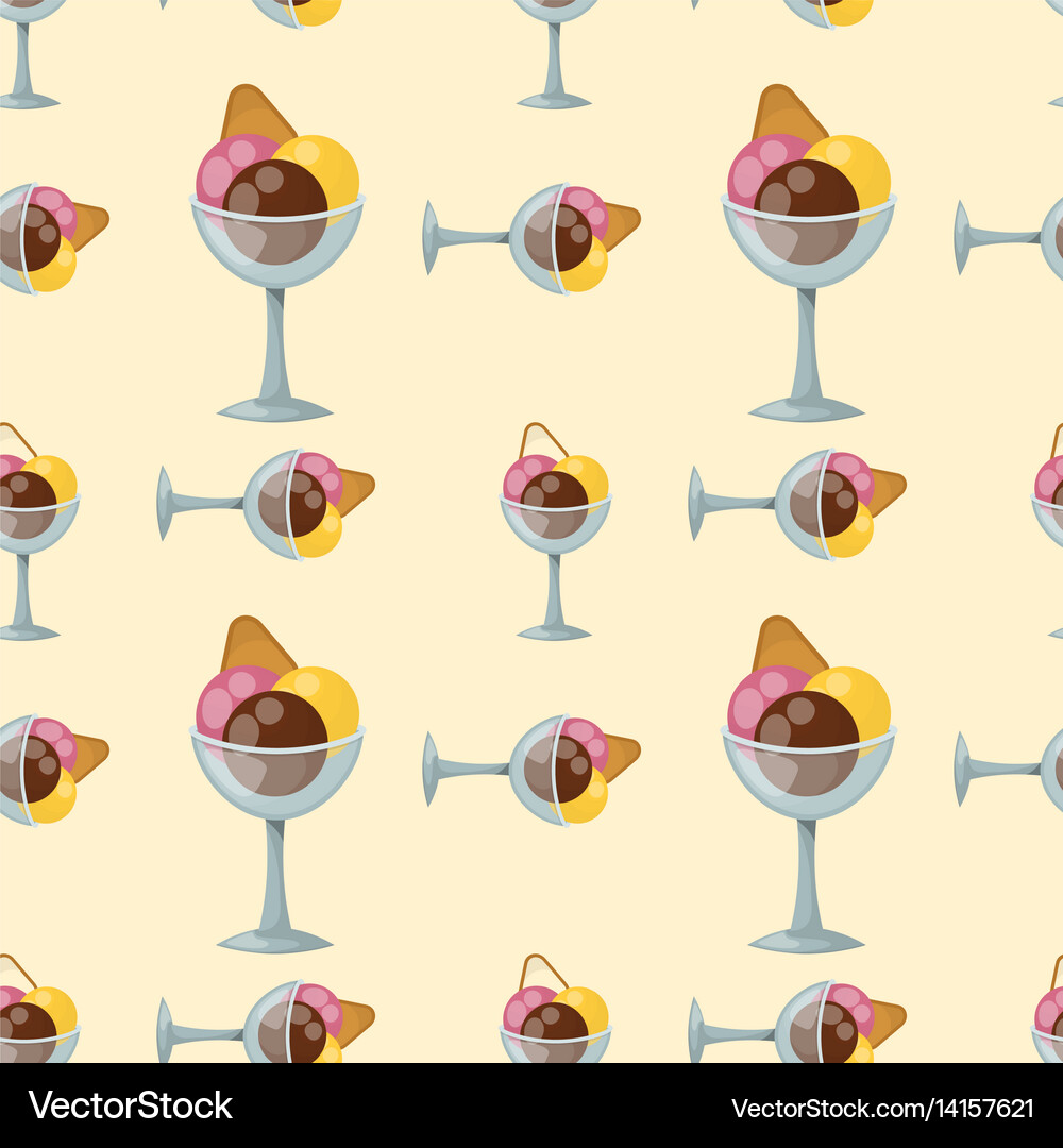 Ice cream seamless pattern background fruit Vector Image