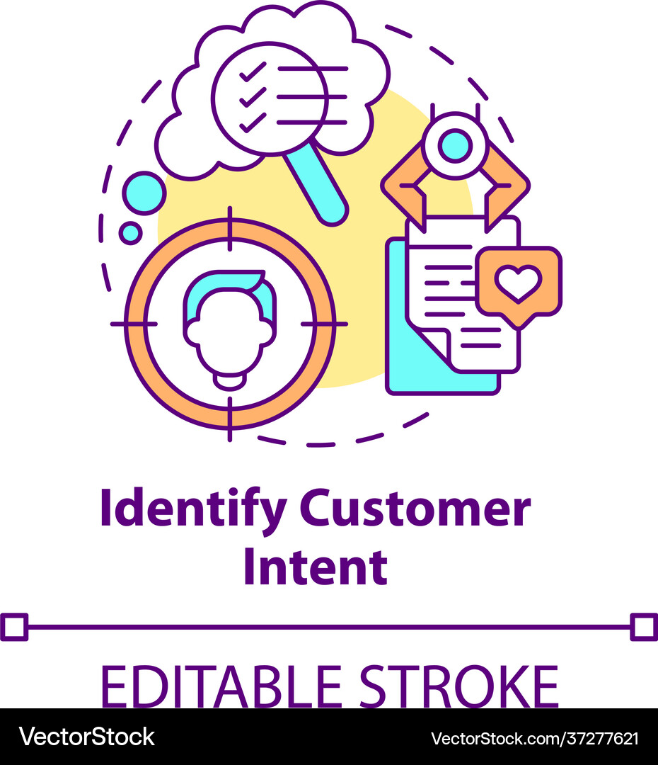 Identify customer intent concept icon Royalty Free Vector
