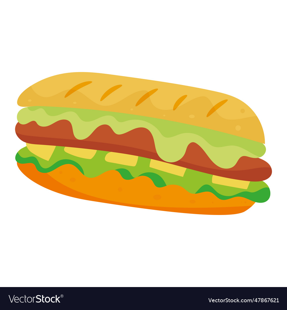 Isolierte farbige Sandwich Skizze Icon