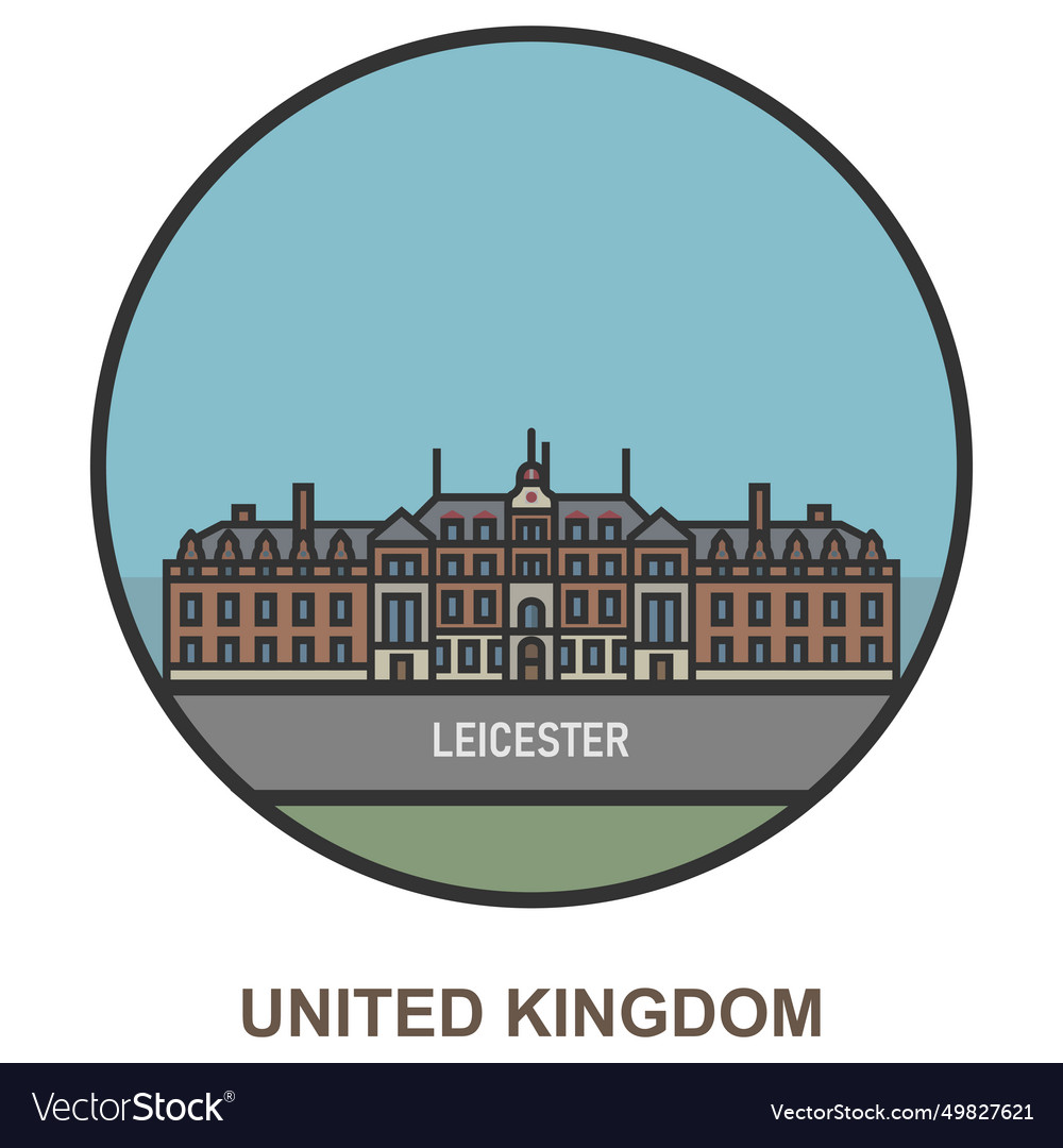 Leicester cities and towns in united kingdom Vector Image