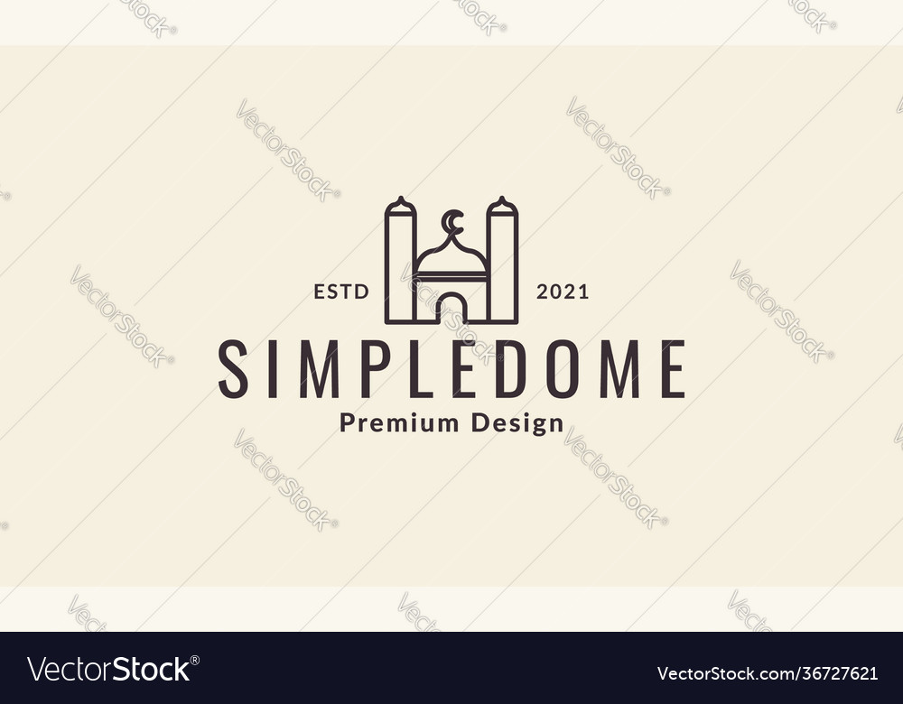 Lines simple mosque dome logo symbol icon design