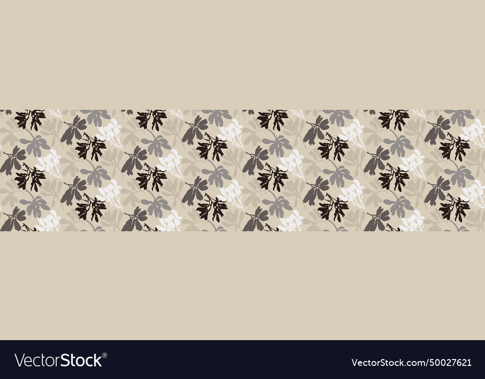 Masculine Floral Border With Organic Royalty Free Vector