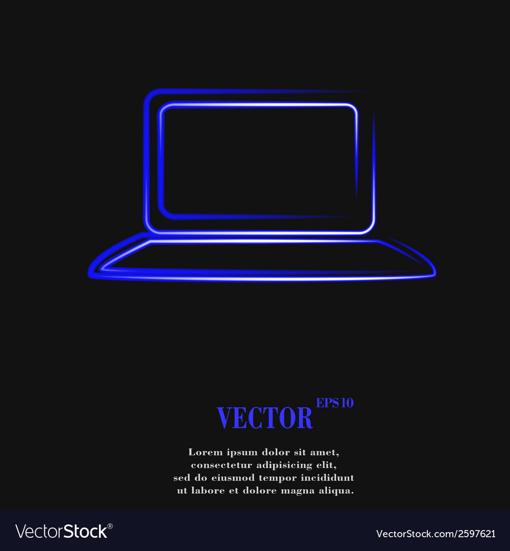 Notebook flat modern web button and space for your