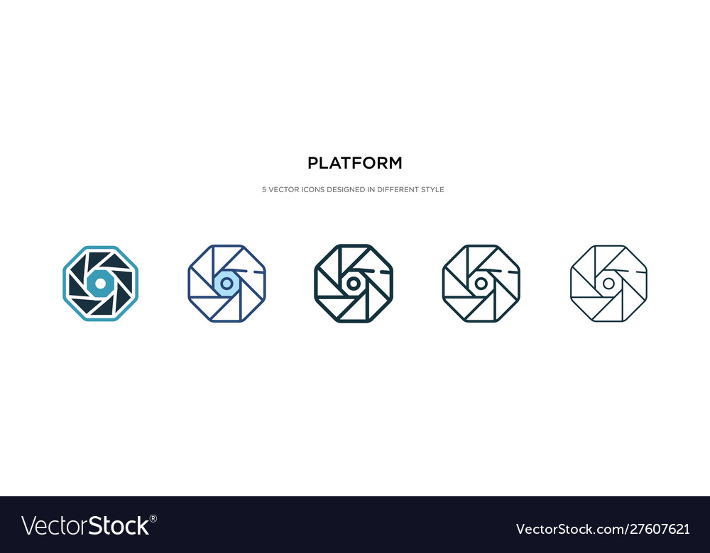 Platform icon in different style two colored