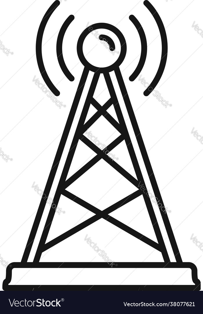 Podcast tower icon outline style Royalty Free Vector Image