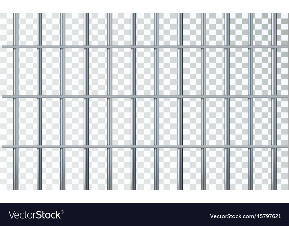 Prison metal bars iron jail cage fence vector image Prison metal bars iron jail cage fence