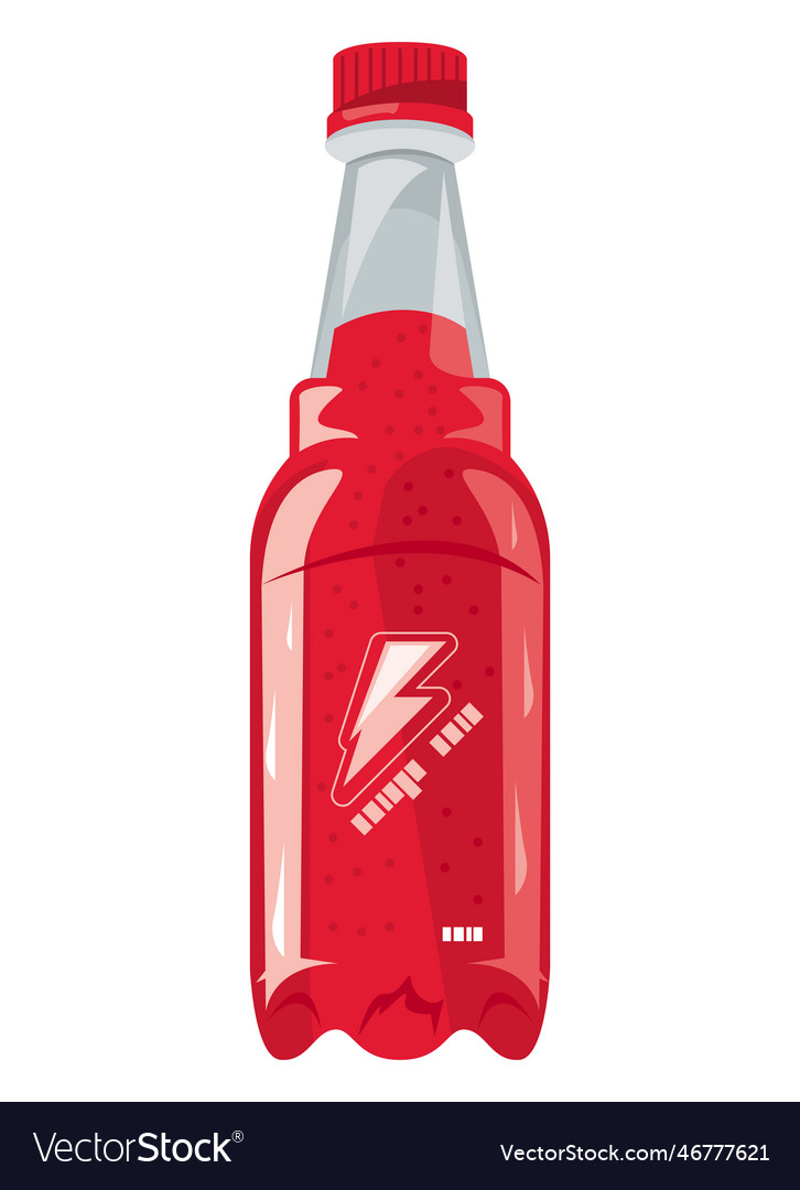Red energy drink bottle Royalty Free Vector Image