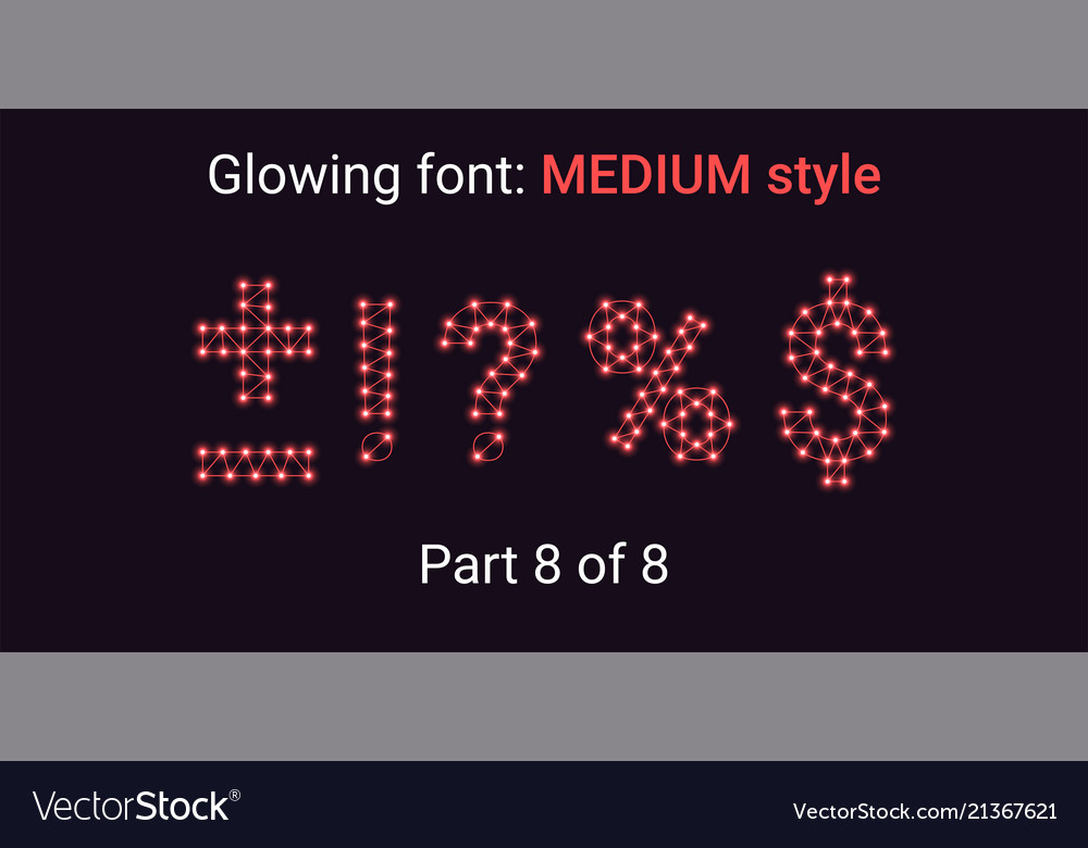 Red glowing font in the outline style vector image Red glowing font in the outline style