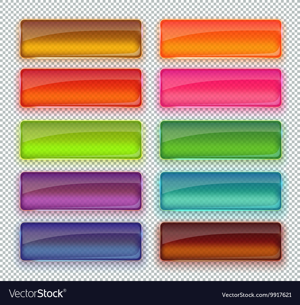 Set of colored glass buttons for web interface