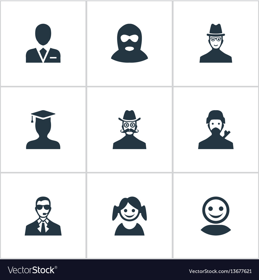 Set of simple avatar icons