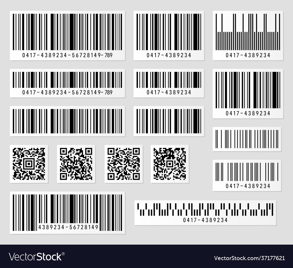 Set product barcode and qr code vector image Set product barcode and qr code