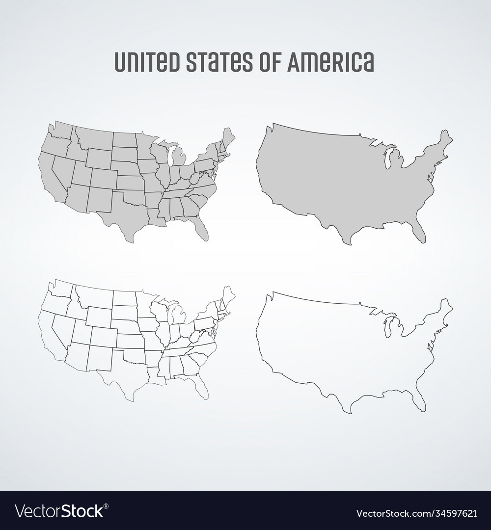 Simplified map united states america map Vector Image