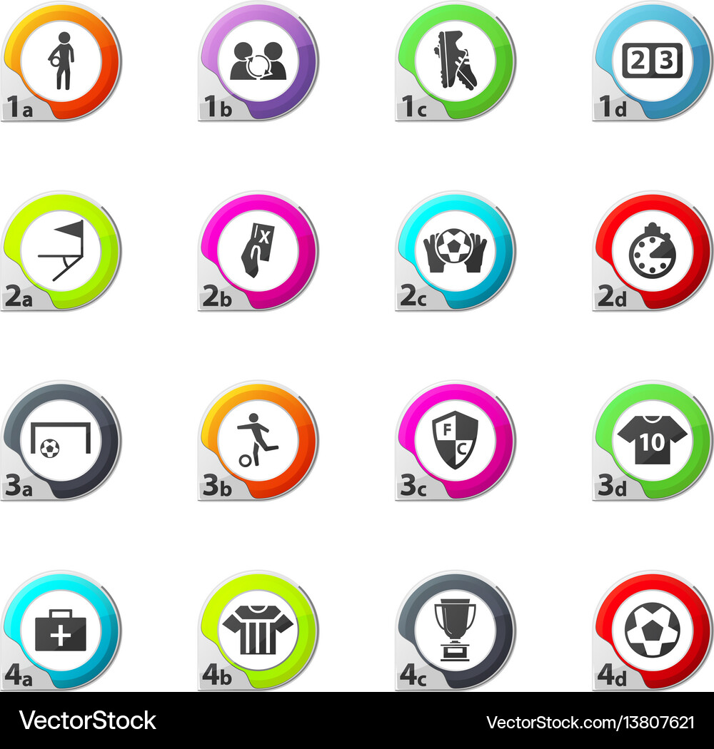 Soccer icons set Royalty Free Vector Image - VectorStock