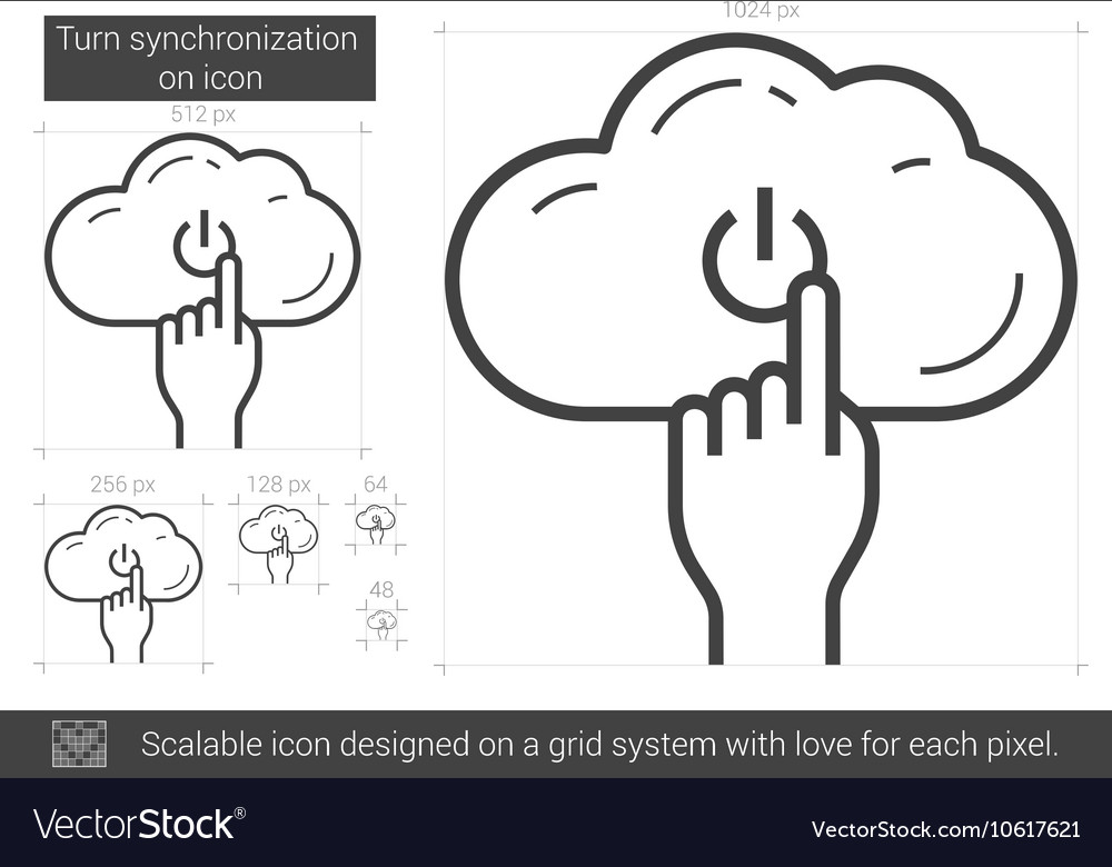 Turn synchronization on line icon
