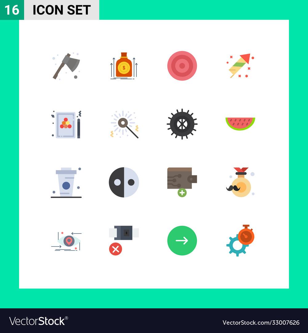 16 universal flat colors set for web and mobile