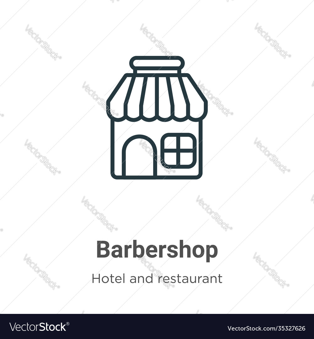 Barbershop outline icon thin line black