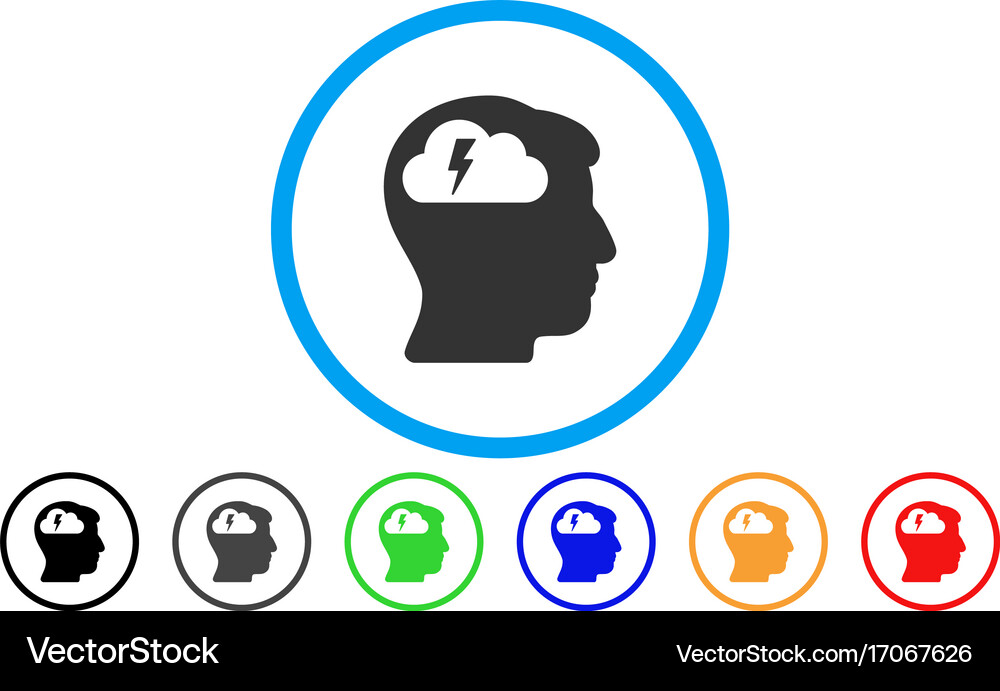 Brainstorming rounded icon Royalty Free Vector Image