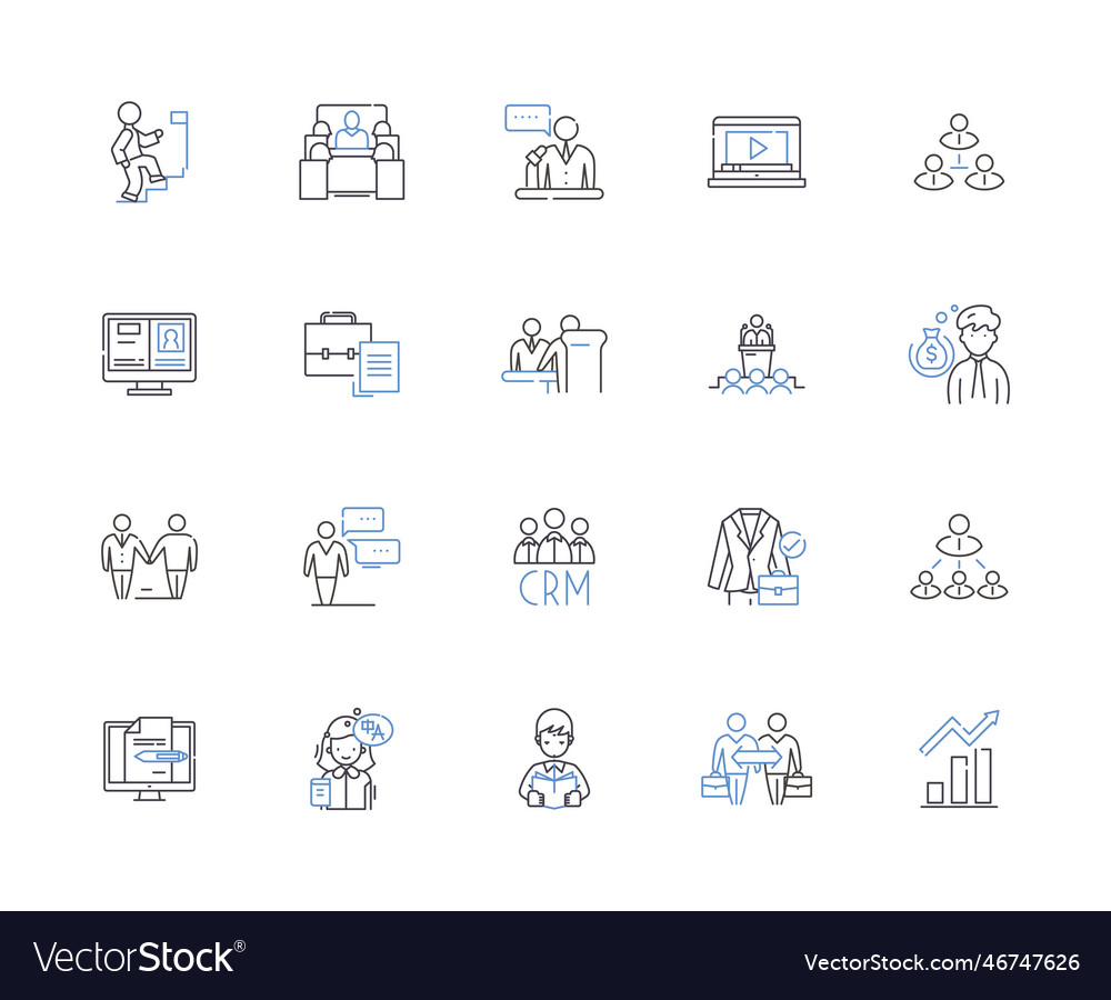 Career outline icons collection job path