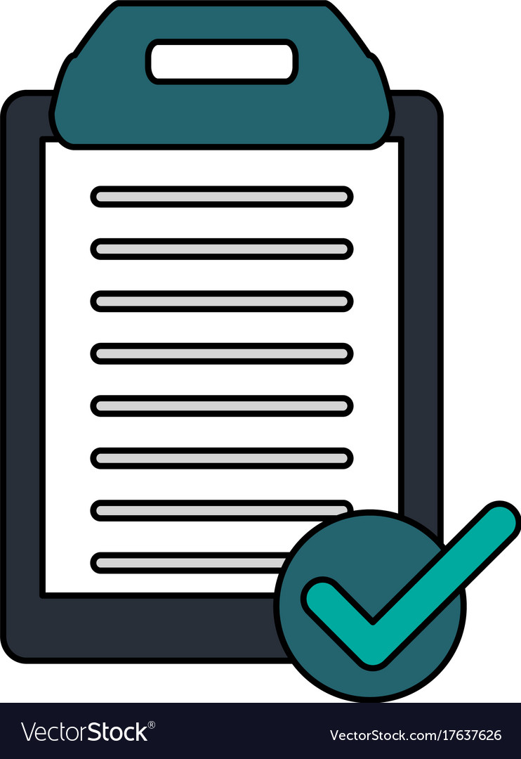 Clipboard with paper and check icon image