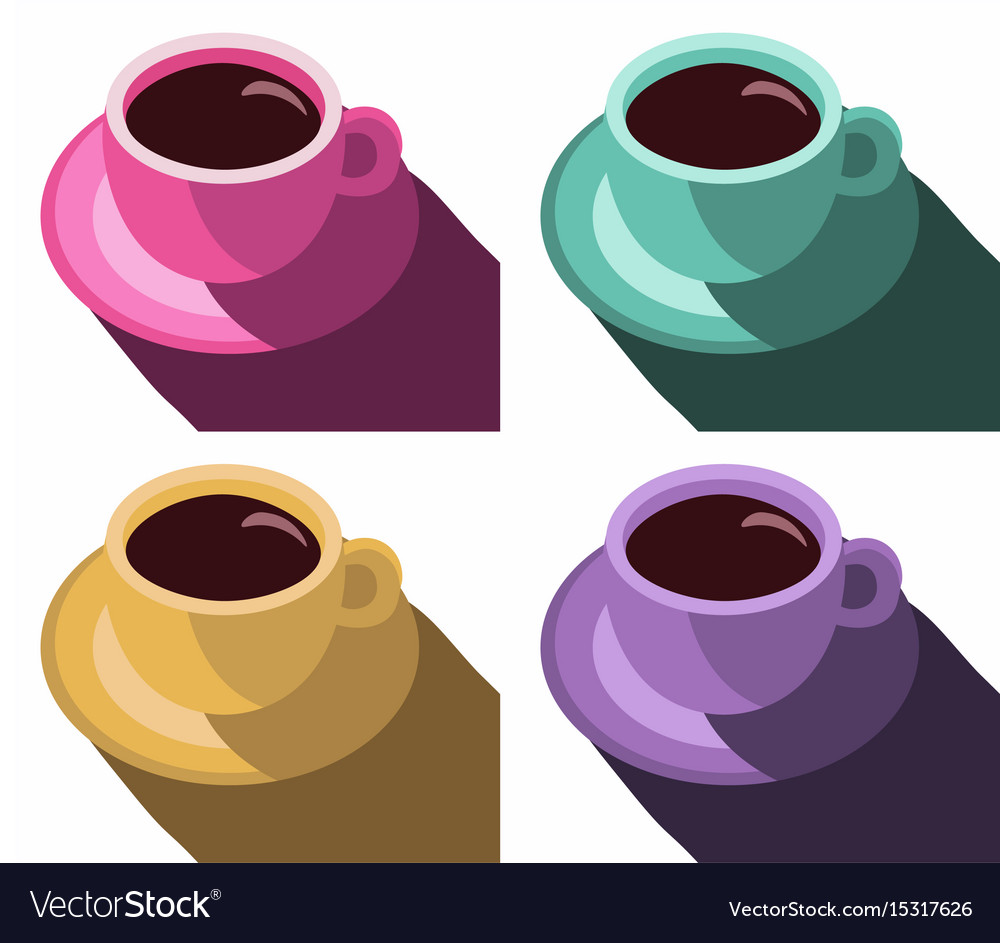 Colorful Coffee Cups Poster Set