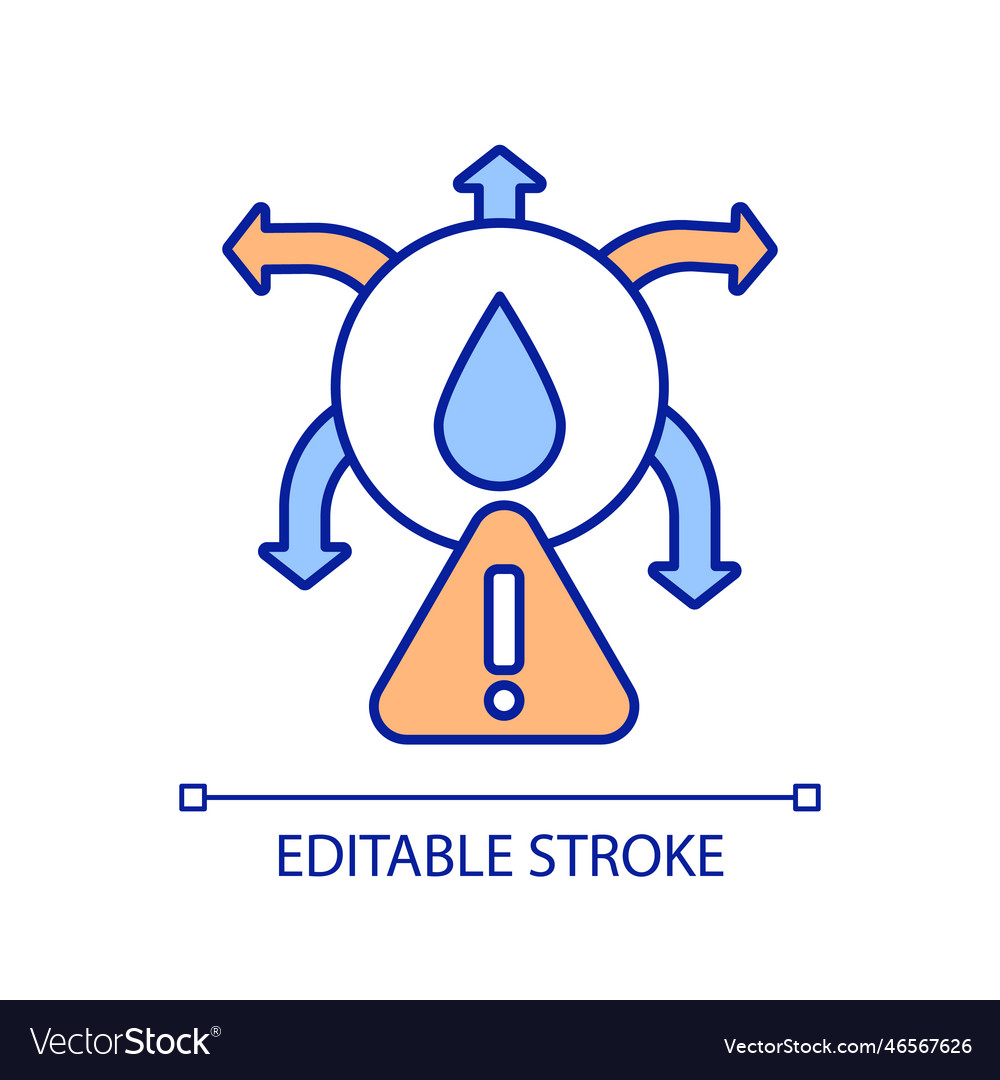 Drinking water spreading warning rgb color icon Vector Image