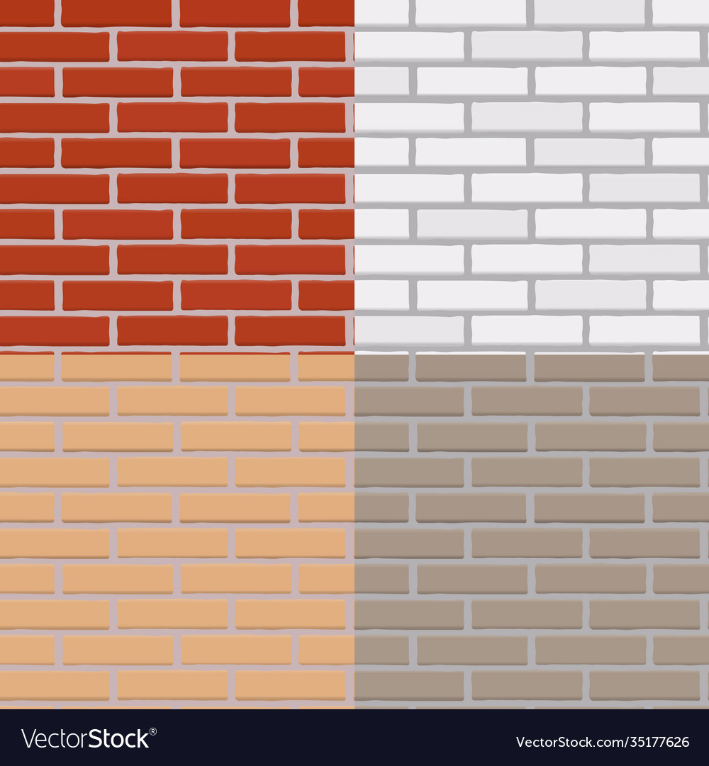 Four brick walls collection set background