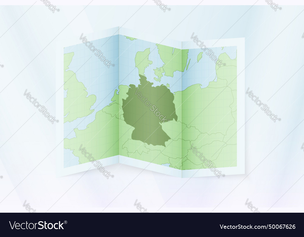 Germany map folded paper