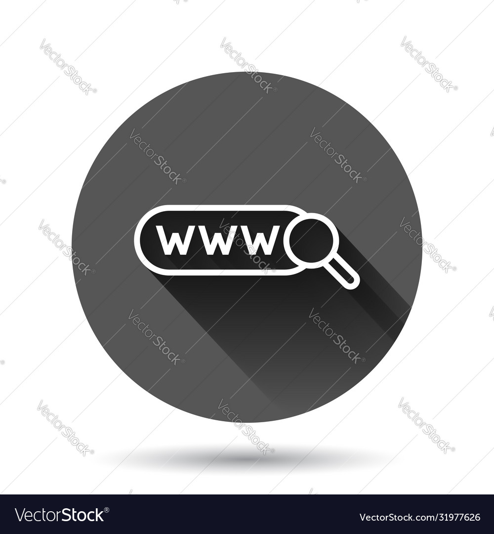 Global search icon in flat style website address Vector Image Global search icon in flat style website address