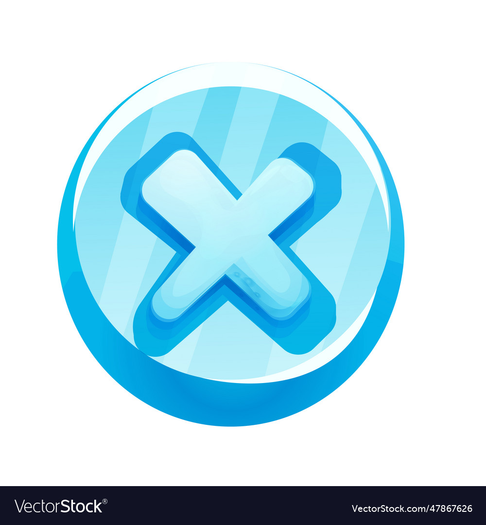Ice closed button frozen frame level menu vector image Ice closed button frozen frame level menu