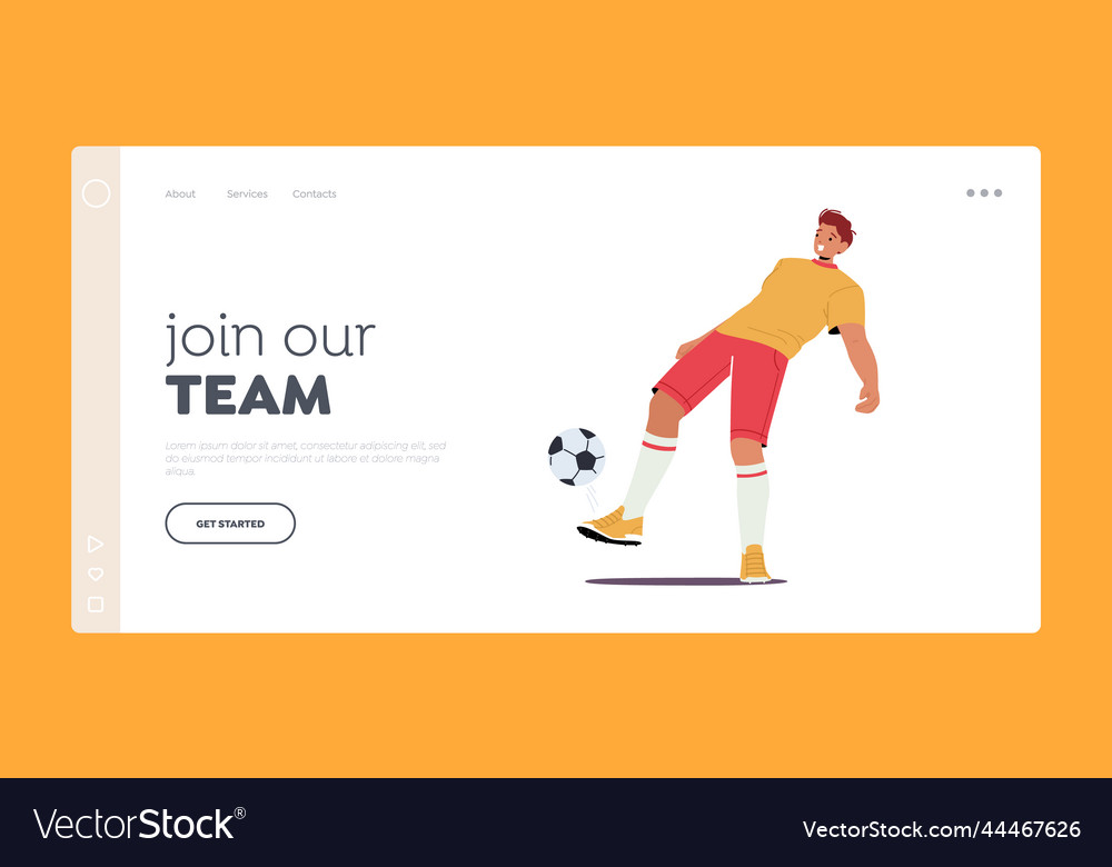 Join football team landing page template player Vector Image