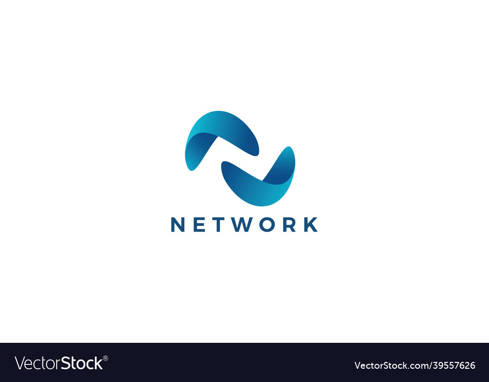 Letter n blue colour 3d new business logo