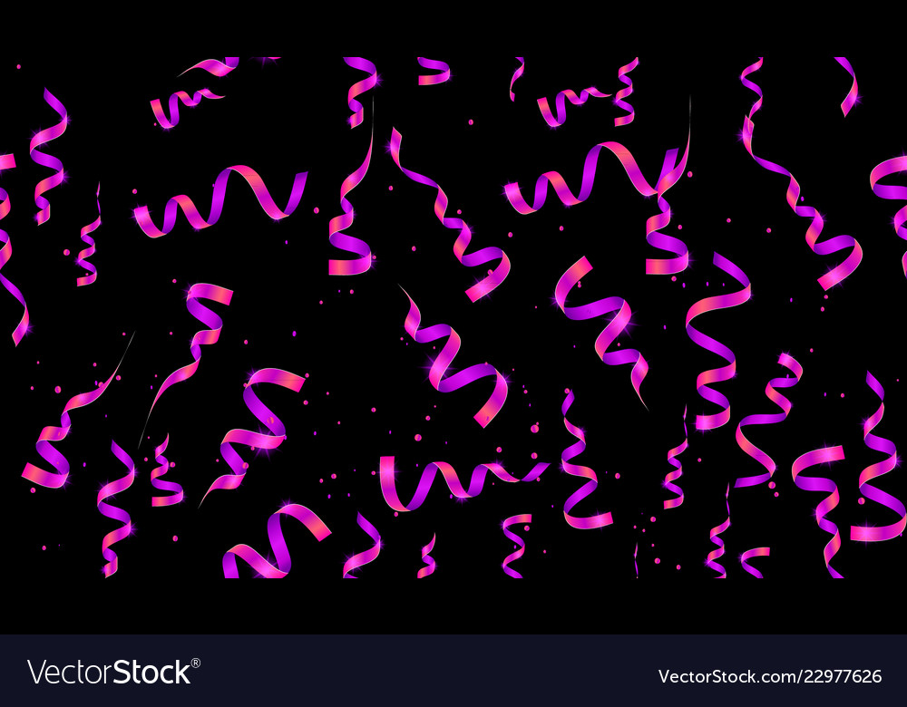 Seamless pattern with streamers and confetti vector image Seamless pattern with streamers and confetti