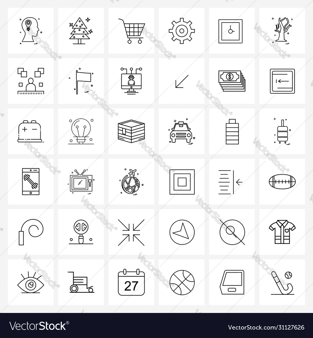 Set 36 simple line icons for web and print