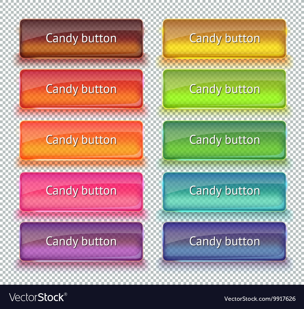 Set of colored glass buttons for web interface