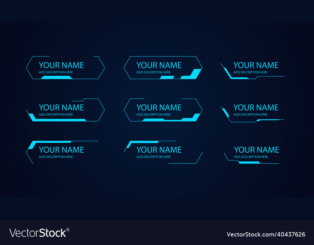 Set of sci fi modern user interface elements