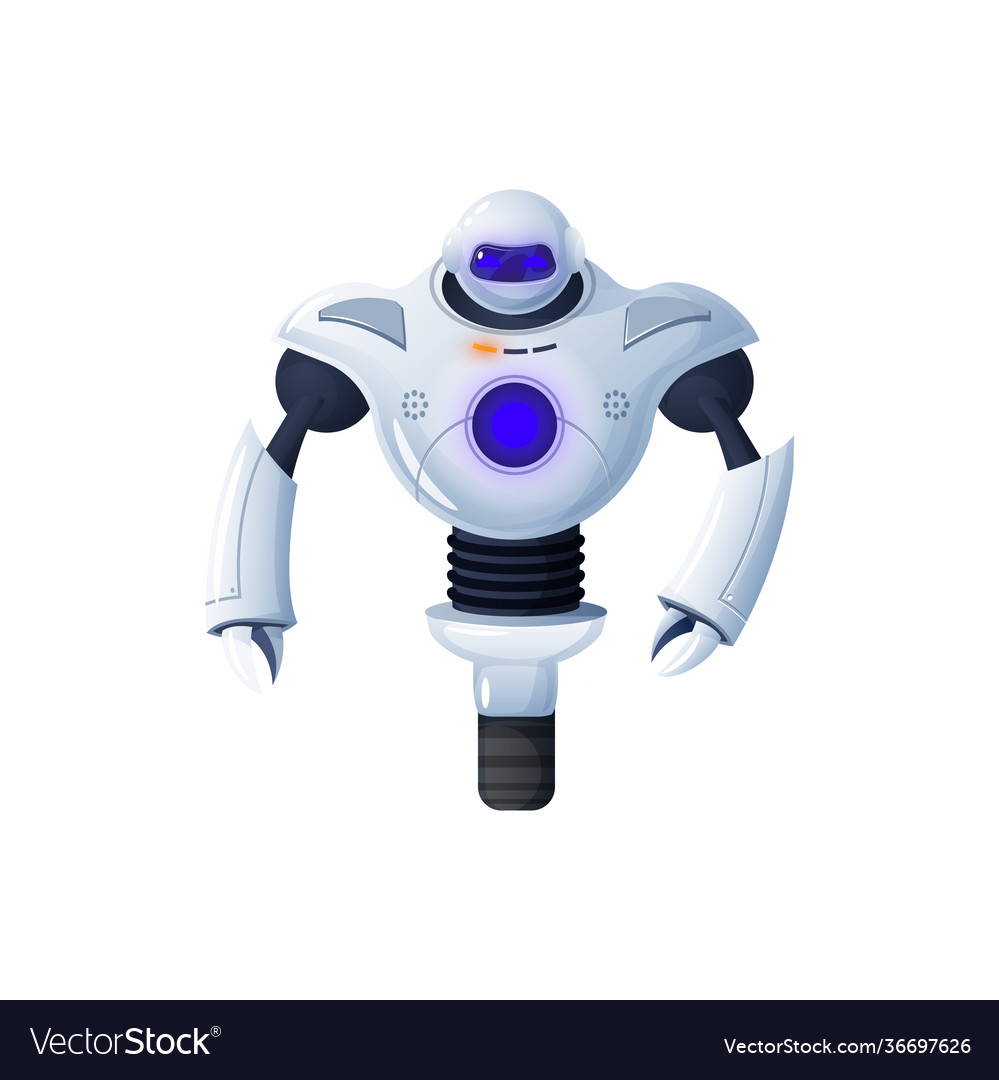 Single wheel robot isolated futuristic cyborg bot vector image Single wheel robot isolated futuristic cyborg bot