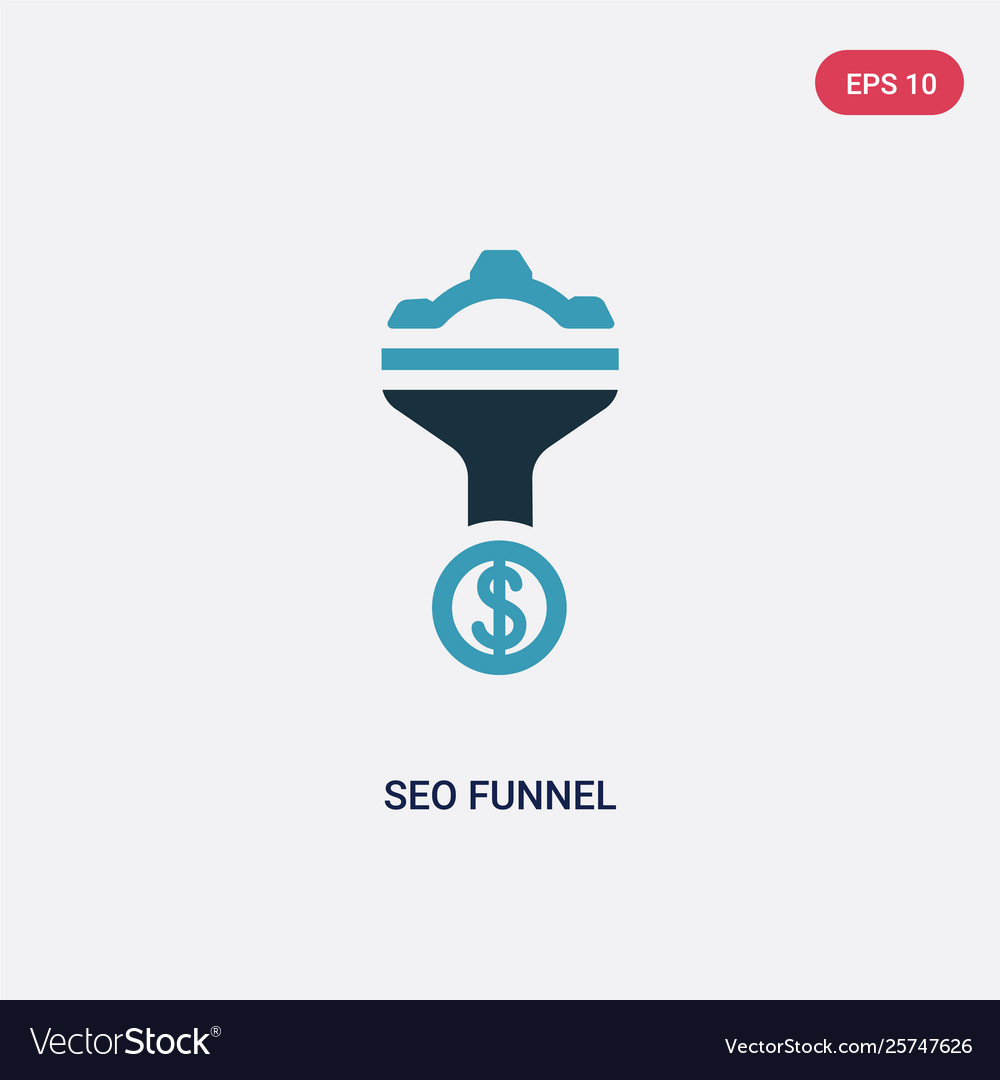 Two color seo funnel icon from programming vector image Two color seo funnel icon from programming